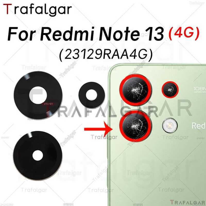 กระจกเลนส์กล้องหลังสำหรับ Xiaomi Redmi Note 13 4G รุ่น 23129RAA4G 23129RA5FL 23124RA7EO พร้อมสติกเกอ