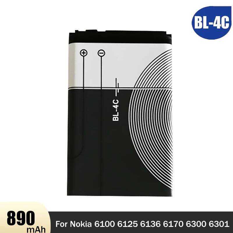 แบตเตอรี่ลิเธียมแบบชาร์จได้ 3.7V 890mAh รุ่น BL-4C BL 4C BL4C สำหรับโทรศัพท์โนเกีย 6100 6125 6136 61