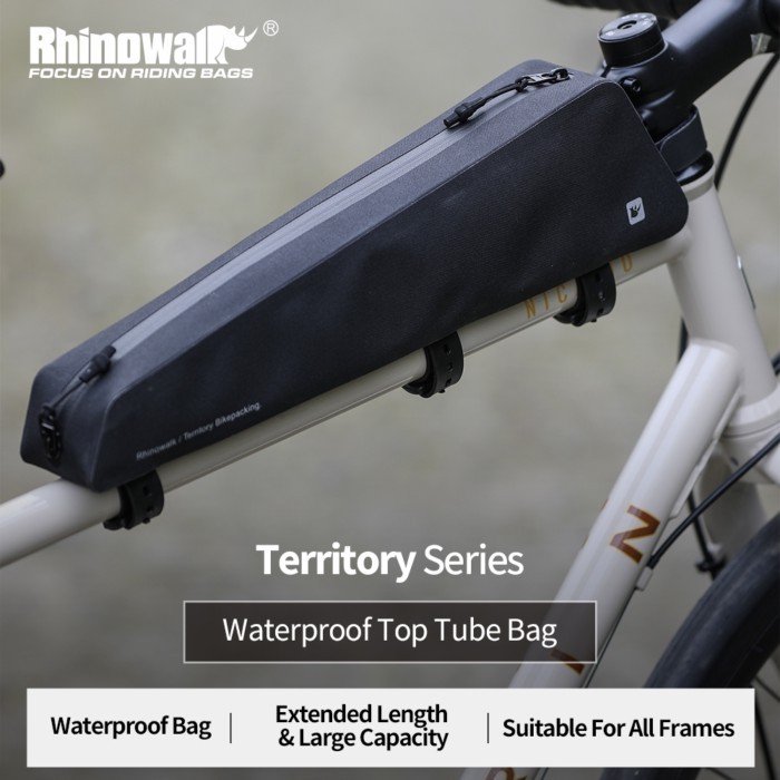 Rhinowalk Bicycle Frame Bag Waterproof Top Tube Bag Storage 1.6l Universal Bikepacking Outdoor Tour