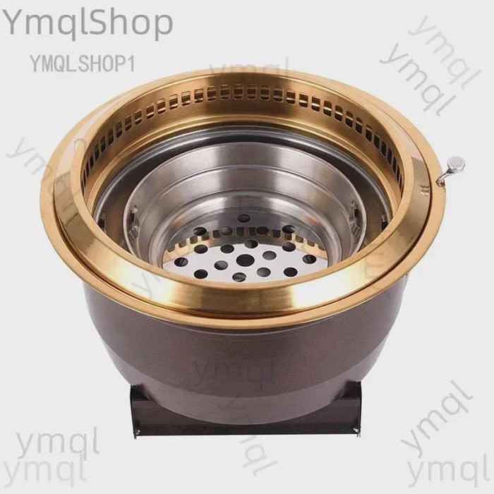 Korean Commercial Smoker Stainless Steel Desktop Embedded Charcoal Bbq Grill