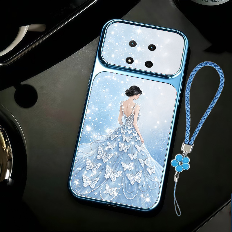 เหมาะสําหรับเคสโทรศัพท์ Honor X9C รูปแบบสาวด้านหลังสีกันกระแทกหน้าต่างขนาดใหญ่สลิงนิ่ม DTMKL05-09