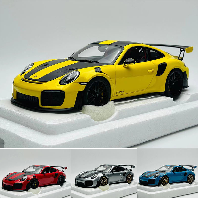 Otto 1: 18 Porsche 911GT2RS AA Frog King รถรุ่น High-End คอลเลกชันเครื่องประดับของขวัญ Out of พิมพ์ร