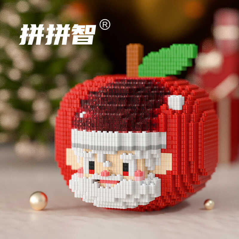 Pinpinzhi Series Building Blocks ประกอบอนุภาคขนาดเล็กเด็กการศึกษาประกอบ Peace Fruit Santa Claus ของข