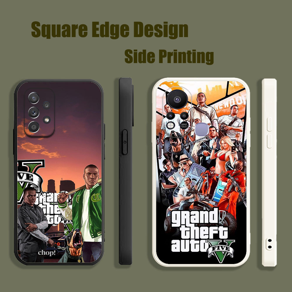 ปลอกสําหรับ OPPO A33 A37 A35 F7 Neo 7 9 F11 Pro Grand Theft Auto V เกม BOK04 เคสโทรศัพท์ขอบสี่เหลี่ย