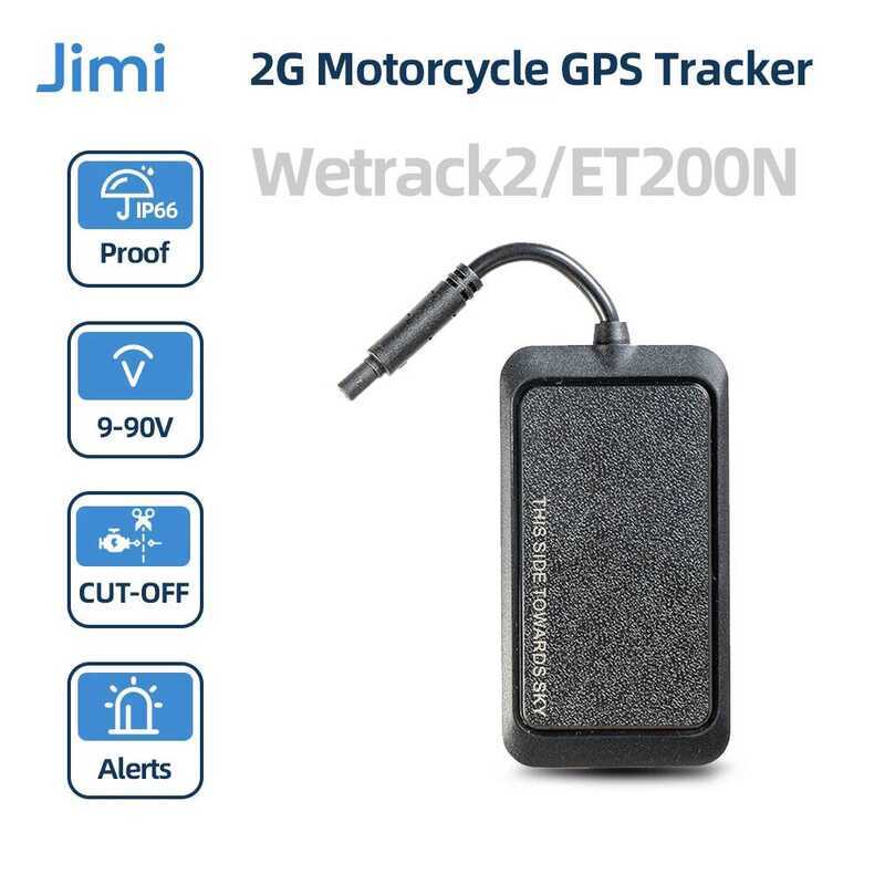 Jimi Wetrack2 Moto รถ GPS Tracker พร้อมแบตเตอรี่ IP65 กันน้ําหลาย Al การติดตามแบบเรียลไทม์ระยะไกลตัด