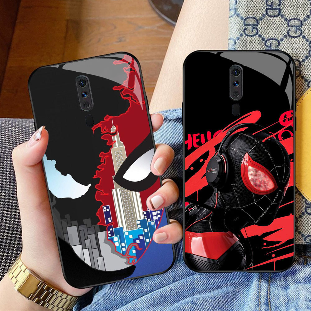 CK-30 Spiderman Hero HD Glass Casing สําหรับ OPPO A5 A9 F11 A9X Reno 2F 2Z Pro