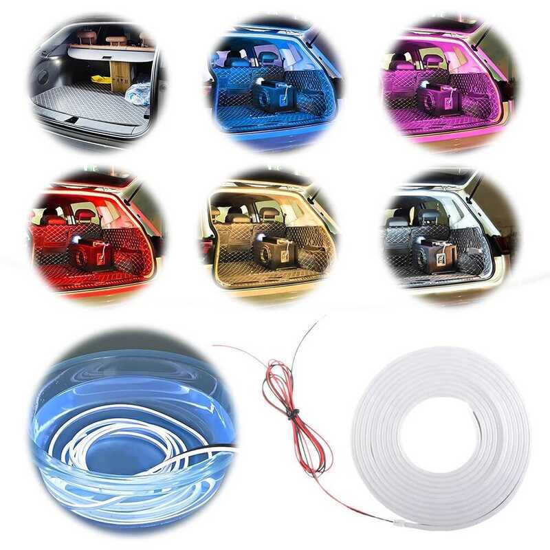 C LED Car Trunk Ambient Lighting Strip DIY Silicone Tail Box Light Multifunction Tail Light Strip F