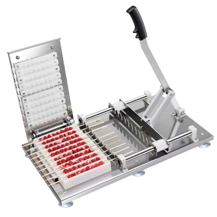 Manual Satay Skewer Machine BBQ Stainless Steel Mutton Kebab Lamb Skewer Tools Doner Kebab Meat Wea
