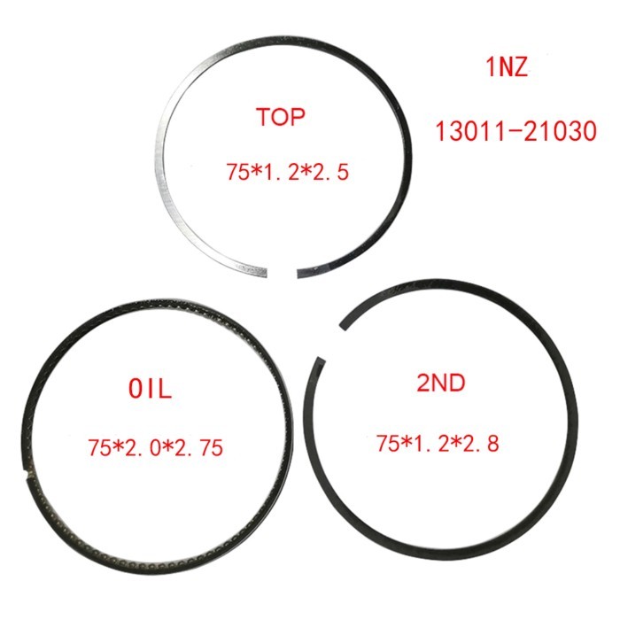 Engine Piston Ring 1NZ 1.2*1.2*2 STD35973 28125 75MM 13011-21030 For Toyota Prius Probox Raum Funca