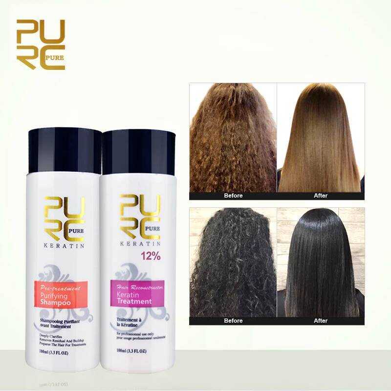 PURC Brazilian Purifying Shampoo Set Smoothing Straightening Keratin Treatment Repair Curly Hair Car