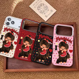 เคสไอโฟน13 17 เคสหนังวัว ลายมอนจิจิน่ารักฮิต สำหรับiPhone 16 17 13 AIR 14 15 12 11 Pro Max 7 8 14 15 16 Plus XR X SE 2 3