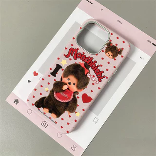 เคสไอโฟน13 17 เคสหนังวัว ลายมอนจิจิน่ารักฮิต สำหรับiPhone 16 17 13 AIR 14 15 12 11 Pro Max 7 8 14 15 16 Plus XR X SE 2 3