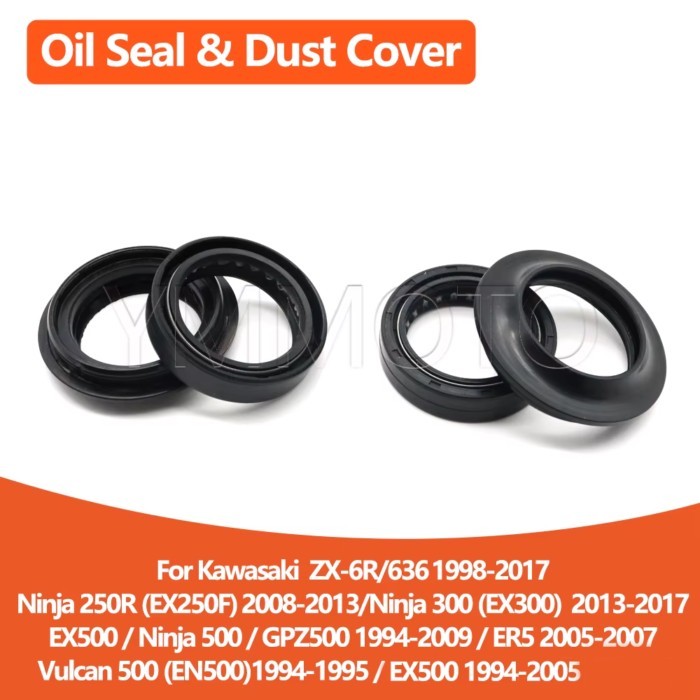 For Kawasaki ZX-6R ZX636 Ninja 250R EX250F 300 EX300 500 EX500 GPZ500 ER5 Vulcan 500 EN500 Oil Seal