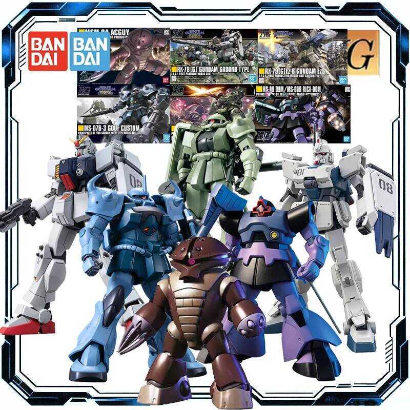 & Bandai Original HG 1/144 Gundam Ez8 Zaku 2 Acguy Rick Dom Toys HGUC Action Figure Assembly Model