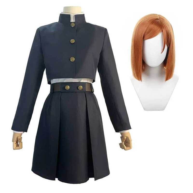 Jjk Manga Anime Kugisaki Nobara Cosplay Kostuum Pruik Jas Rok Rose Net Synthetische Halloween Kerst