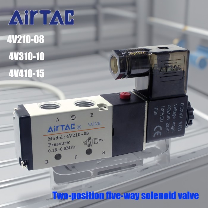 AirTAC Solenoid Valve 4V210-08 4V310-10 4V410-15 Two-position Five-way Reversing Air Valve  DC12V D