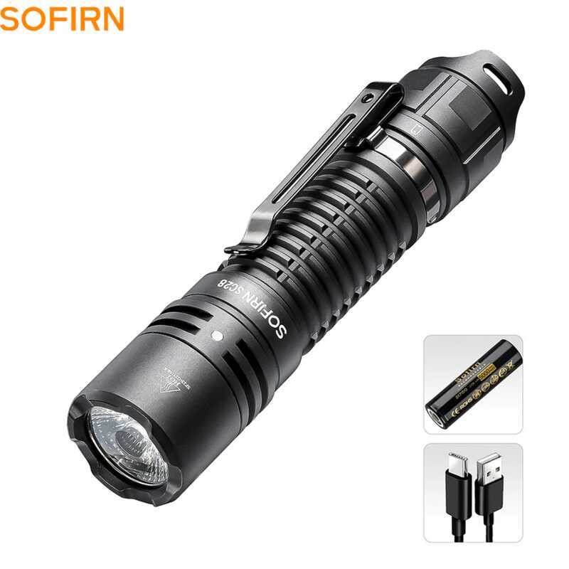 Sofirn SC28 X50B HD LED 2800Lm Type-C ชาร์จไฟฉายแบบพกพา 21700 ไฟฉาย EDC แฟลช IPX8 สําหรับ Camping