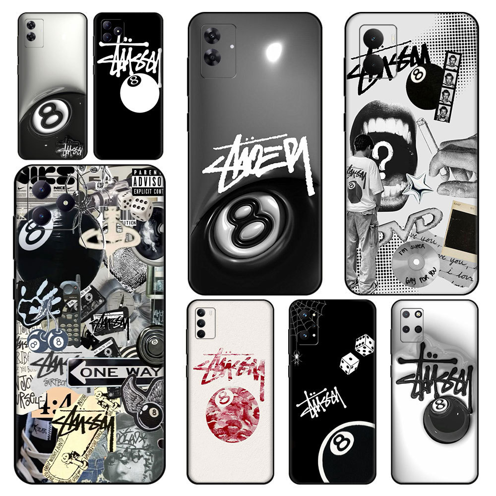 STUSSY สําหรับRealme 3 Pro 5i 5 s 8 Pro Q 6i 7iความเข้ากันได้TPUเคสโทรศัพท์นุ่มฝาครอบป้องกันStressปร