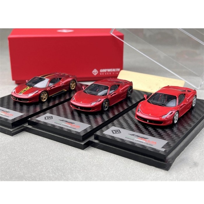 GOD WEALTH 1: 64 Ferrari 458 Italia โมเดลรถจําลองเรซิ่น