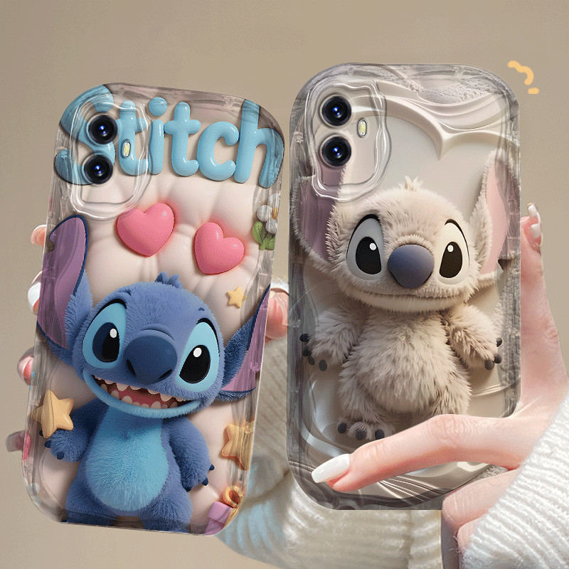 ปลอกสําหรับ VIVO T1 5G SNAPDRAGON 778G แฟชั่นหรูหราน่ารัก Stitch การ์ตูน 2D ซิลิโคนอ่อนนุ่ม TPU กันก