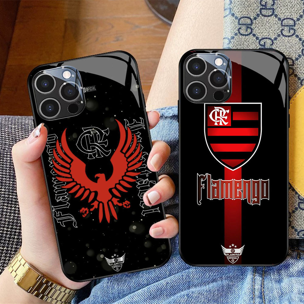 CK-56 Flamengo HD Glass Casing สําหรับ iPhone 15 14 Plus Pro Max