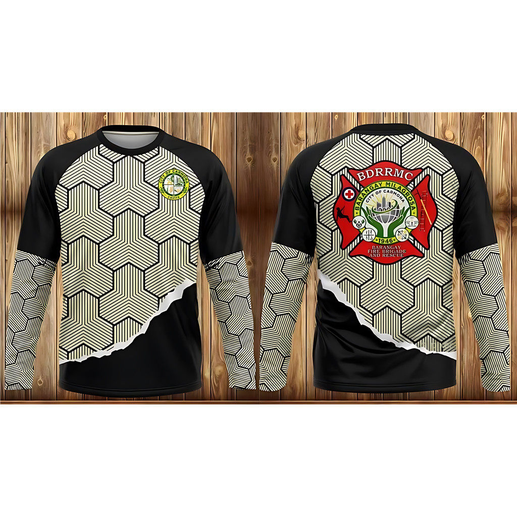 Ea7ce คุณภาพสูง bdrrmc barangay milagrosa เสื้อยืดยาวระเหิดเต็มรูปแบบ - ฟรีชื่อที่กําหนดเองหรือโลโก้