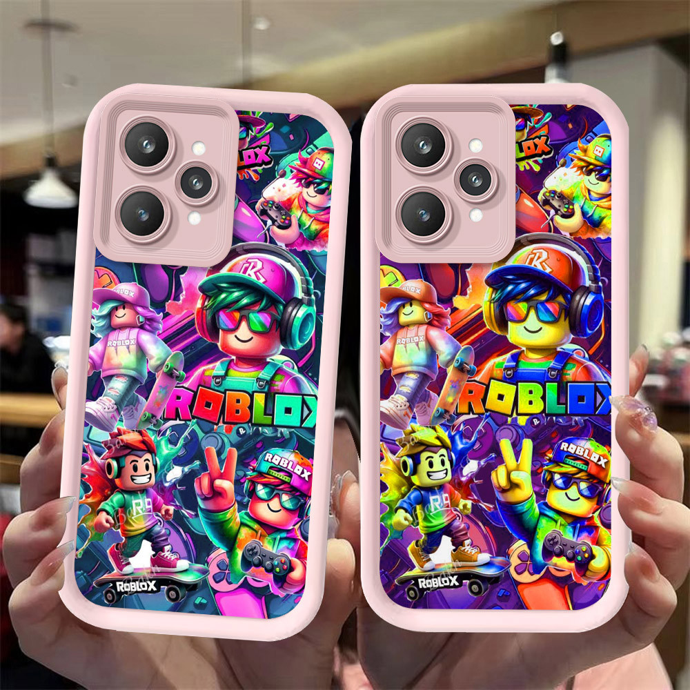 J-32 Roblox ดำขาวชมพูเคสโทรศัพท์หรับ Realme 9i V23i C35 C31 Q5i 10 V23 5G