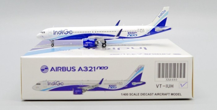 พร้อมสต็อก JC Wings 1: 400 Indian IndiGo Air IndiGo A321neo VT-IUH Alloy Out of Print Car Model