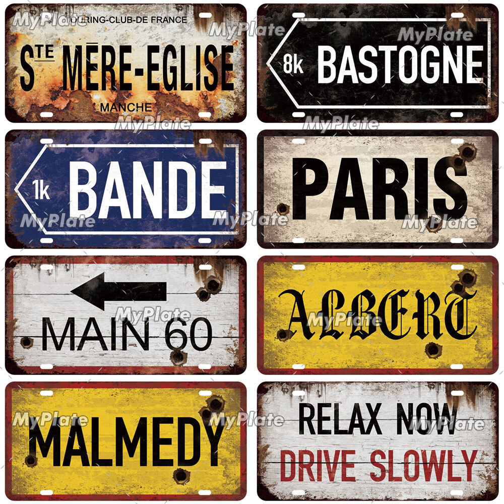 Vintage Berlin Caen City Road 15x30 ซม.แผ่นดีบุกป้ายโลหะโล่ตกแต่งบ้าน Shop Bar ผับโปสเตอร์โลหะ Wall