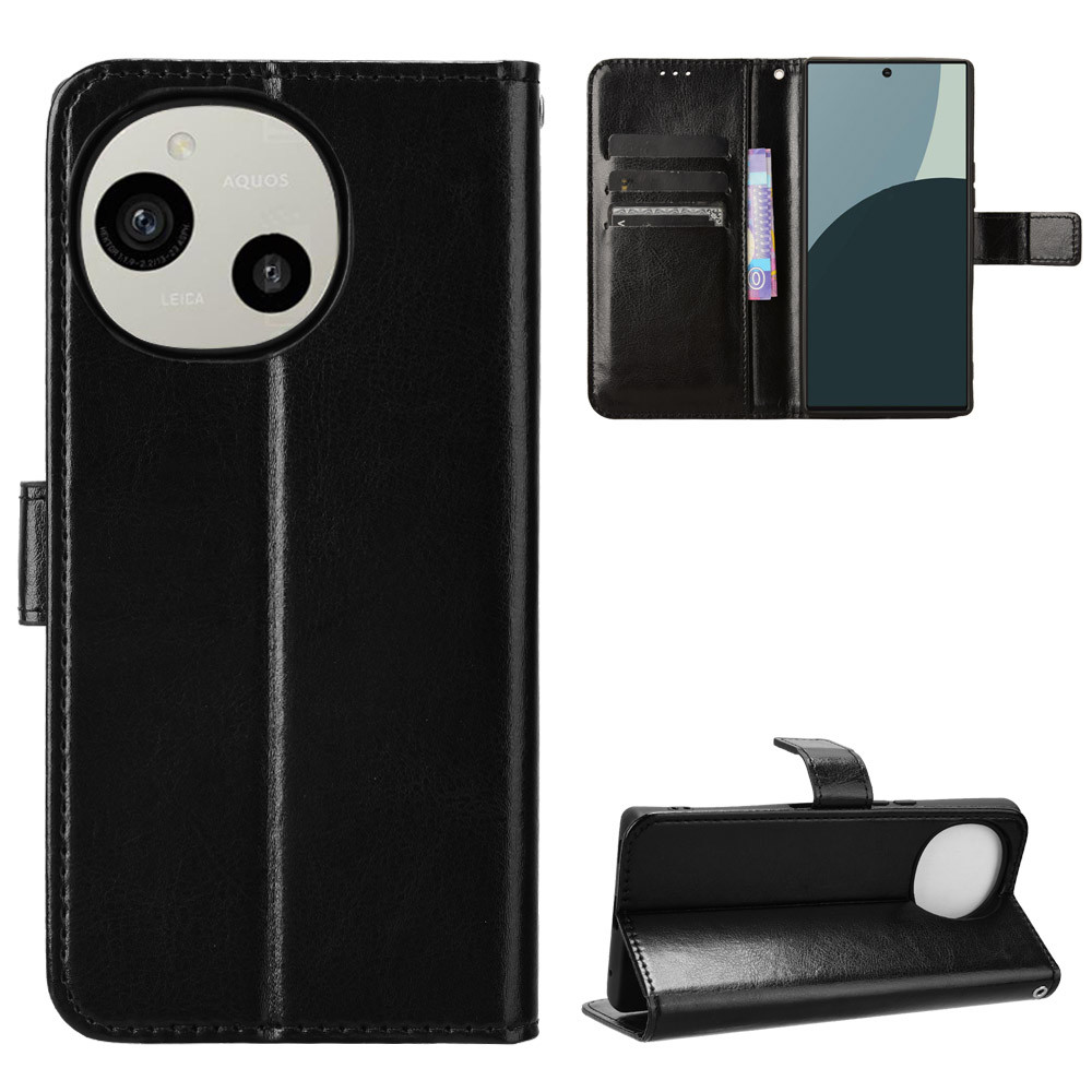 กระเป๋าสตางค์หนังสําหรับ Sharp Aquos Wish 3 4 5 6 Aquos V V6 Plus R8 R9 Pro R10 Flip Card Slot เคสโท