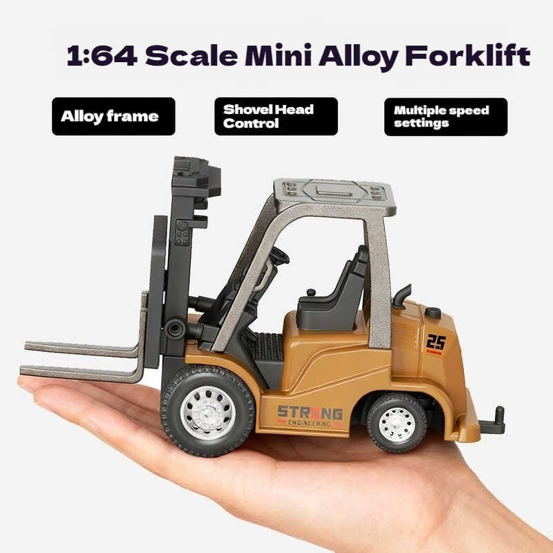 ote-Controlled Alloy Forklift Bulldozer Mini Engineering Vehicle RC Car Model Toy For Boys Tabletop