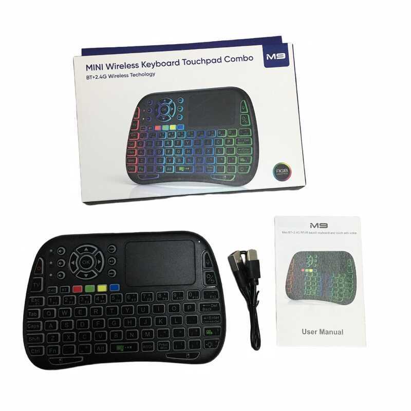 SYTA M9 Flying Mouse คีย์บอร์ดขนาดเล็ก คีย์บอร์ดแบ็คไลท์ Bluetooth สมาร์ททีวี โปรเจคเตอร์ Bluetooth
