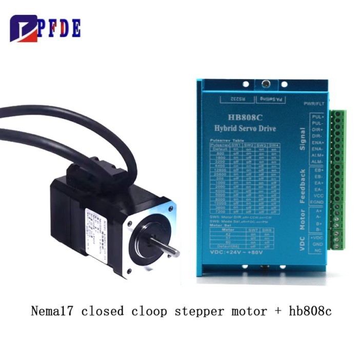 Nema17 Closed-loop Stepper Motor 0.55 N·m 0.7 N·m with HB808C Hybrid Stepper Servo Drive 42mm Flang