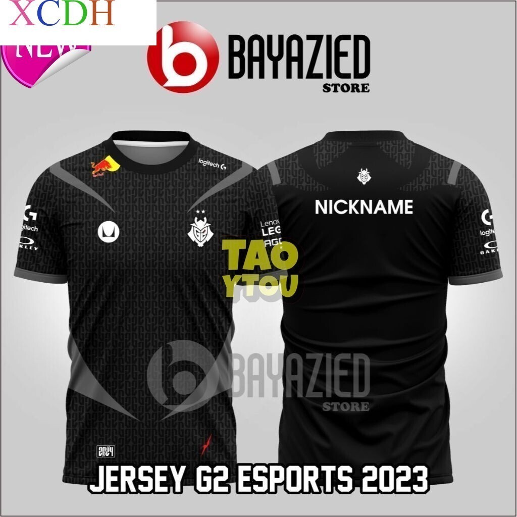 [หมายเลขชื่อที่กําหนดเองฟรี] ดีไซน์ใหม่ลําลองและอเนกประสงค์ล่าสุด G2 Esports Team Dota Csgo Jersey 2
