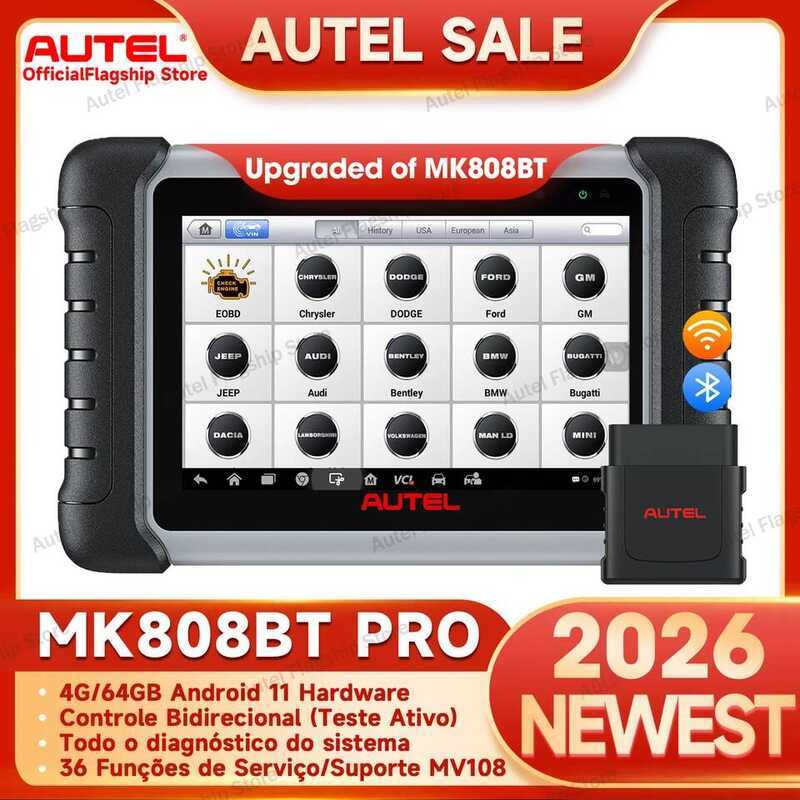 Autel MaxiCOM MK808BT Pro เครื่องมือวินิจฉัยรถยนต์ OBD2 สแกนเนอร์ อ่านโค้ด วินิจฉัยทุกระบบ PK MK808S