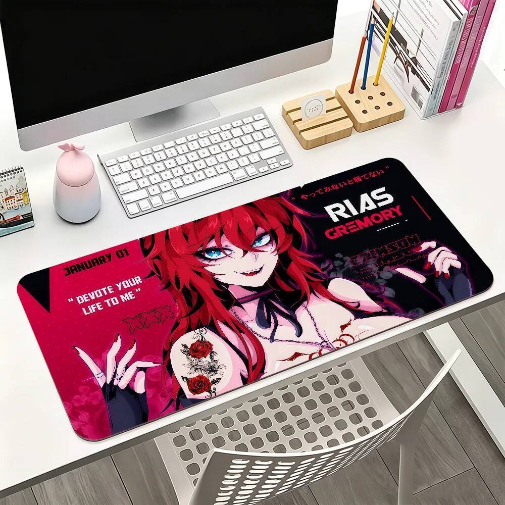 H-High School DxD Rias Gremory แผ่นรองเมาส์สําหรับเล่นเกมสํานักงานและแป้นพิมพ์ลื่นกันน้ําขนาดใหญ่
