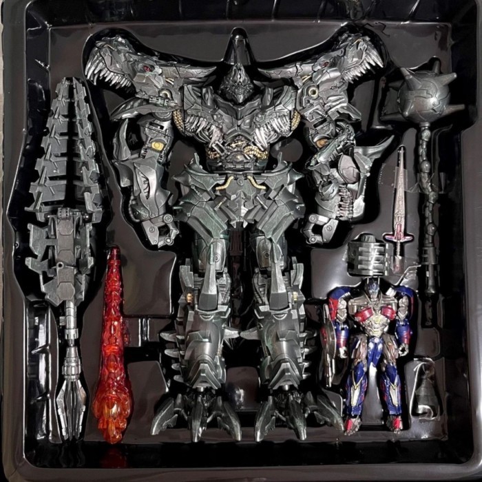 ♞,♘รุ่นอัพเกรด Weijiang สายเหล็ก Transformers ของเล่น Tyrannosaurus Rex ฟรี Optimus Prime ภาพยนตร์ S