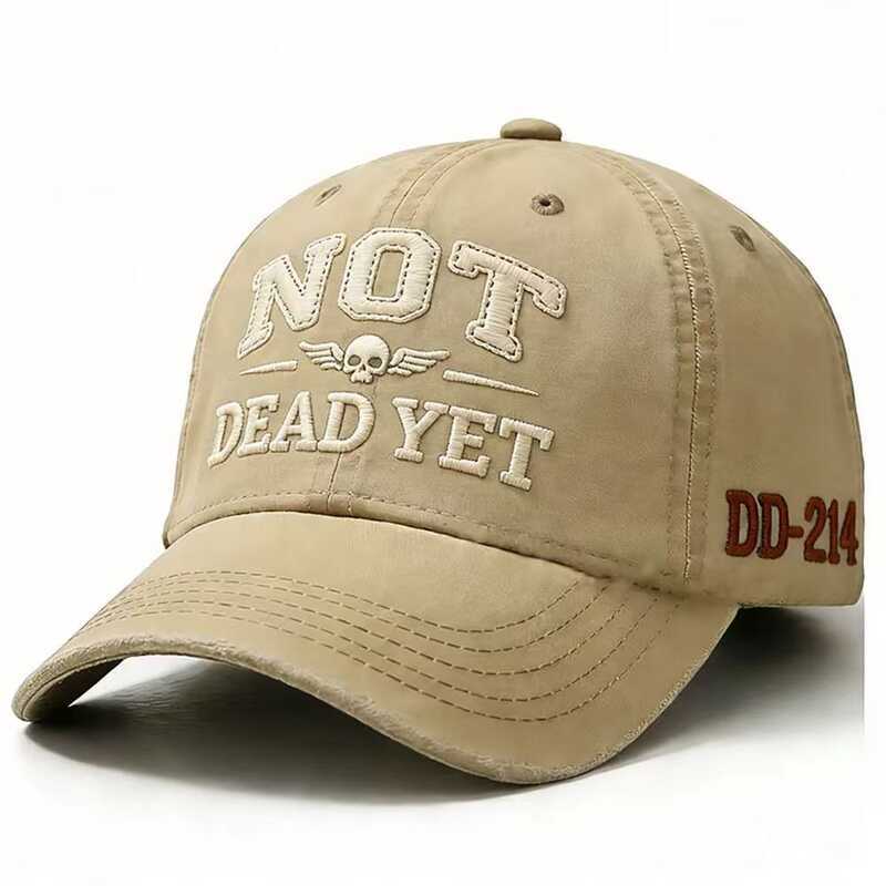 ล้างตัวอักษร NOT DEAD YET หมวกเบสบอลพิมพ์ลาย DD214 Retro Cap