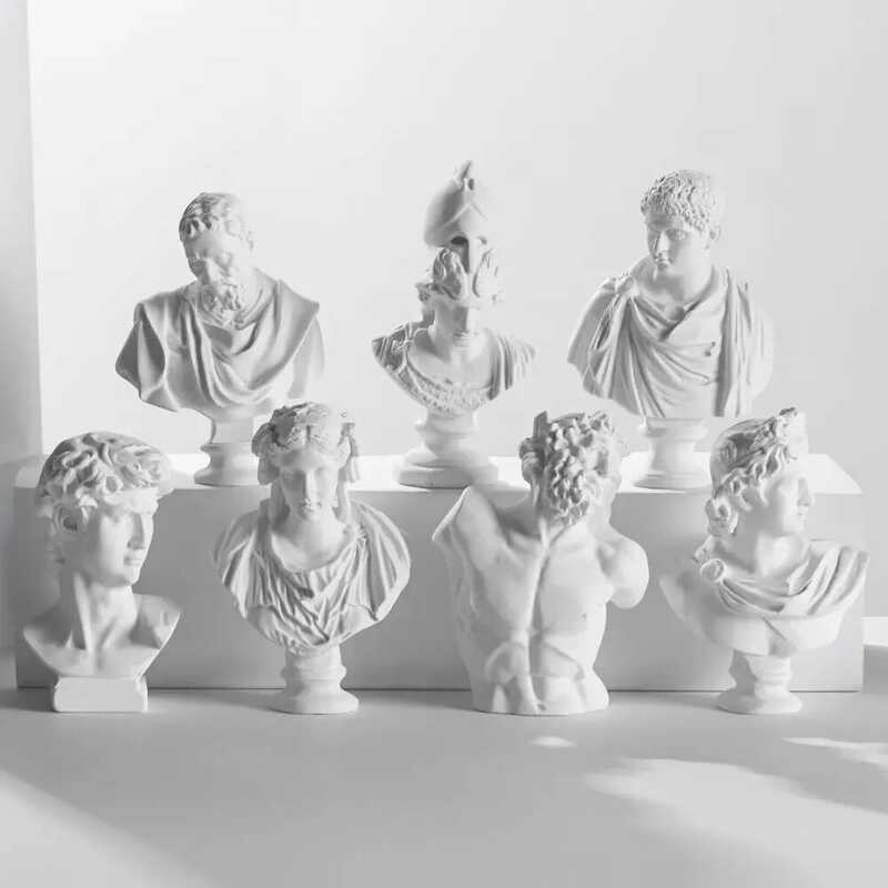 Mini Fig Plaster Statue Greek Mythology Celebrities Famous  Drawing Practice Gypsum Bust Portraits