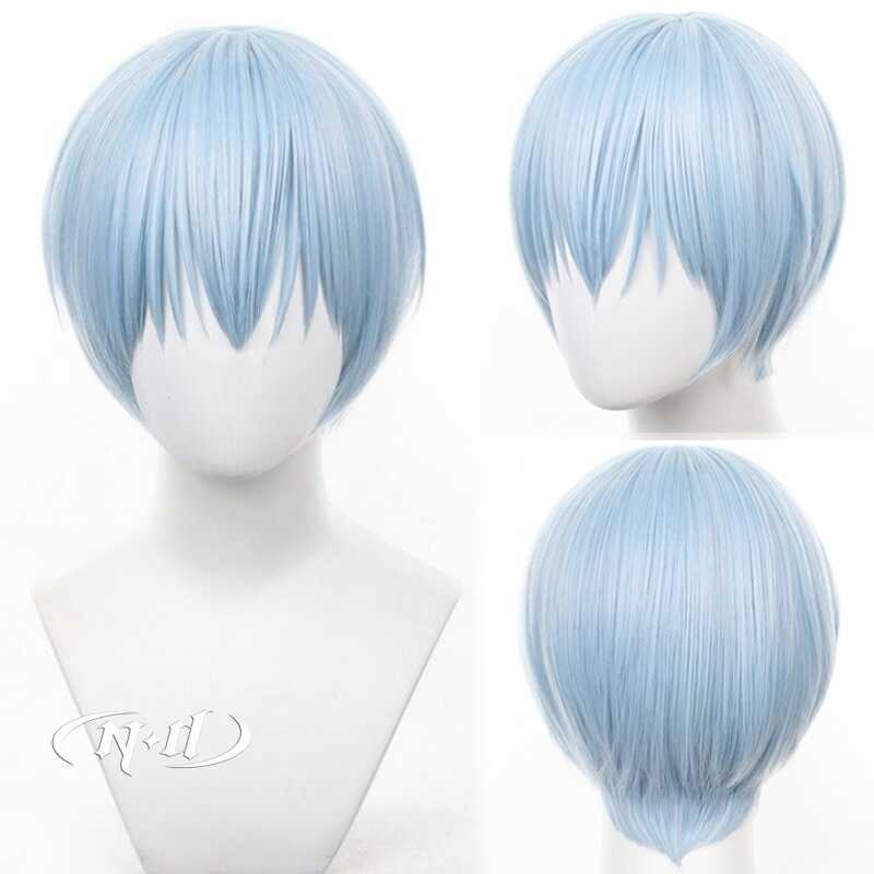 eren Beyond Journey's End Anime Cosplay Blue Hair Wigs For Comic Con Coser Heat Resistant Synthetic