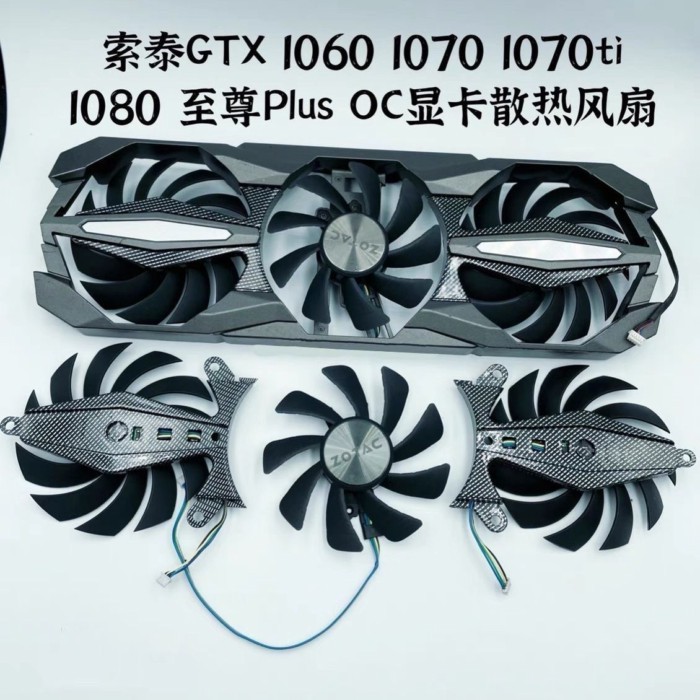 Zotac GTX 1060 1070 1070ti 1080ti Extreme Plus OC กราฟิกการ์ดพัดลมระบายความร้อน