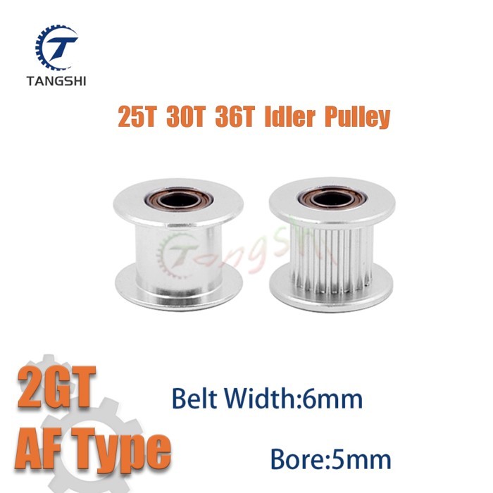 GT2 25T 30T 36T Idler Timing Pulley Bore 8mm Belt Width 6mm 25/30/36 Teeth synchronous Wheel Idler