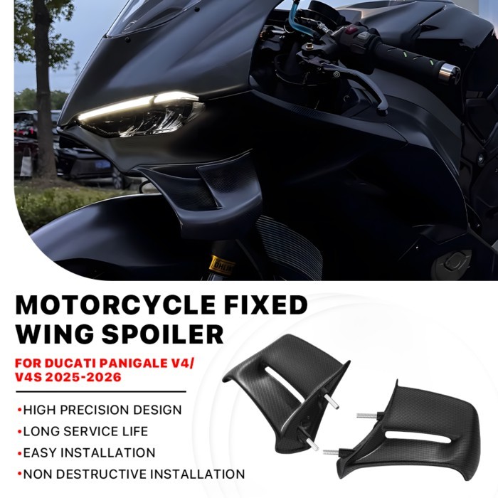 100% carbon fibre For DUCATI PANIGALE V4 V4S V4R SP 2025 2026 Motorcycle Front Fairing Side Winglet