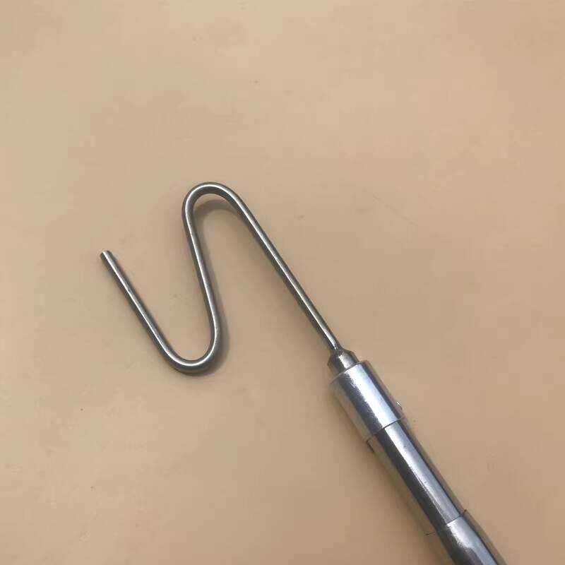 สแตนเลส S-Shaped Line Picking Hook 3m5m7m นูน Telescopic Rod หนา Dip Net Rod 8 มม.ปากโค้ง Hook wangj