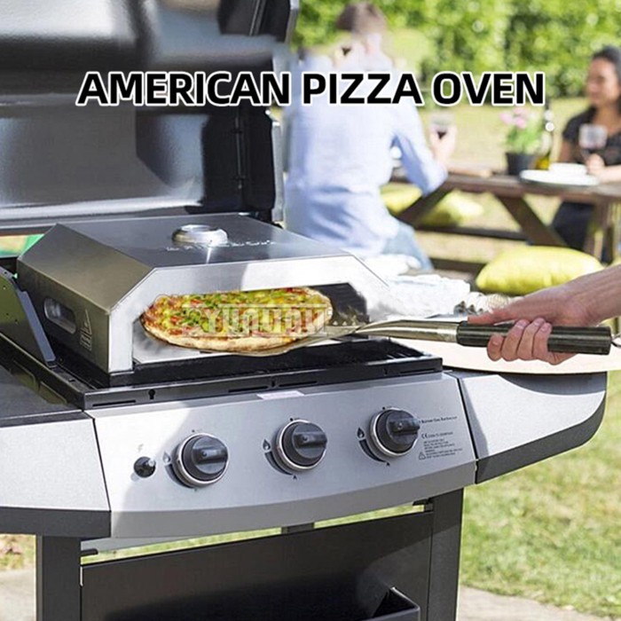 Pizza Oven Portable Pizza Oven with Thermometer Stainless Steel Household Pizza Barbecue Oven