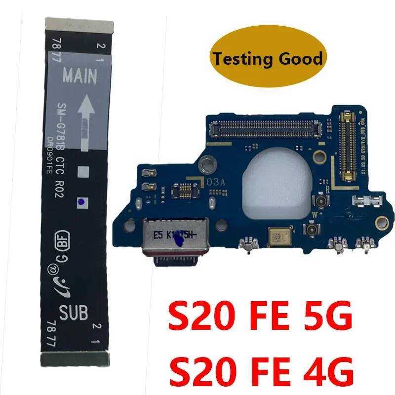 สำหรับ Samsung Galaxy S20 FE 4G 5G G780F G780G G781B G781V G781U ขั้วต่อพอร์ต USB บอร์ดชาร์จ ไมโครด็