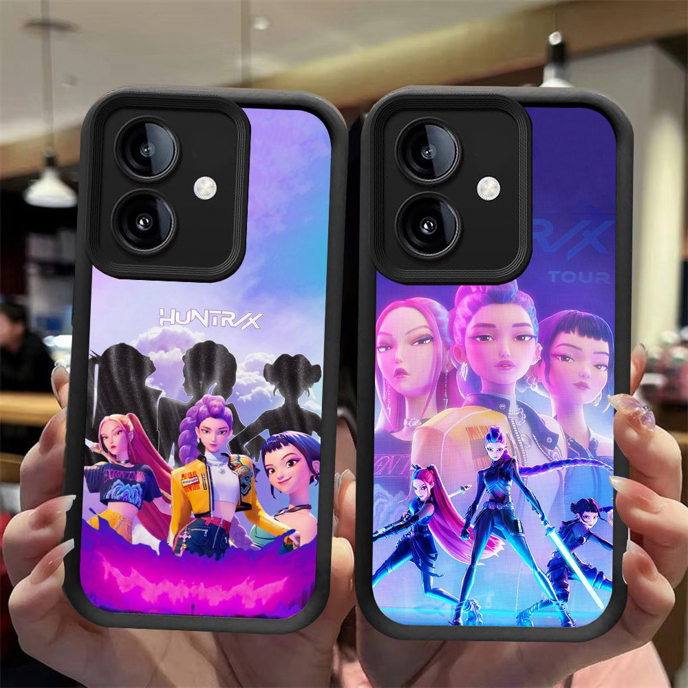 J-26 K-Pop Demon Hunters ดำขาวชมพูเคสโทรศัพท์หรับ OPPO A40m A20 A5X A3X A79 A5i A5 Pro A3 A40 Reno 1