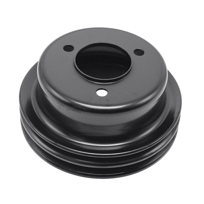 For SB For Ford 260 289 V8 Mustang 1965-1967 Engine Water Pump Pulley 2 Groove Black Steel Crank Pu