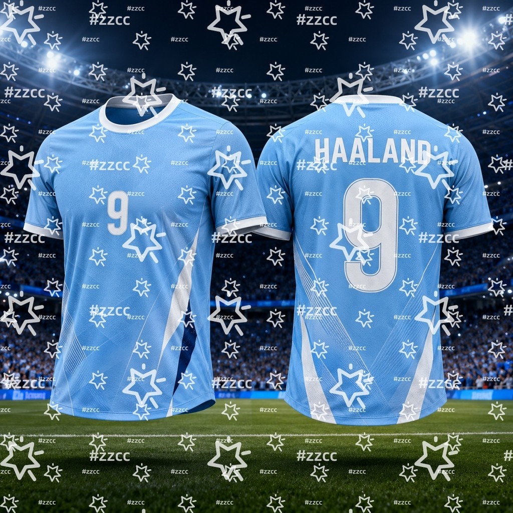 26-27 Erling Haaland เสื้อฟุตบอล England match การฝึกอบรมชุดกีฬาฤดูร้อนชายเสื้อยืดเสื้อผ้าเด็กขี่จัก