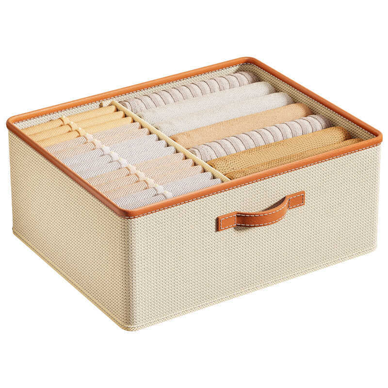 Clothing Organizer, Thick Storage Box With Hard Partitions For Pants Jeans, Wardrobe Drawer Storage